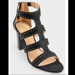NWOT Black & Gold Studded Heel Sandal